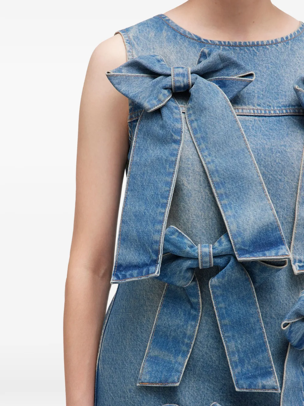 GANNI Midi-jurk met ronde hals Blauw
