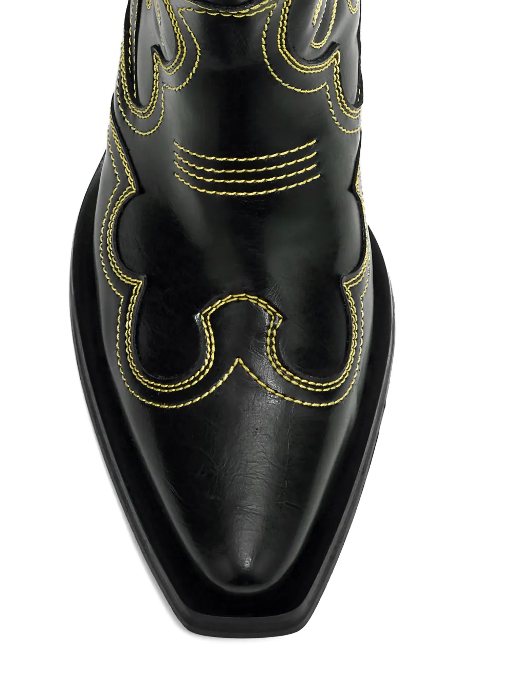 GANNI Laarzen met puntige neus en stiksels Zwart