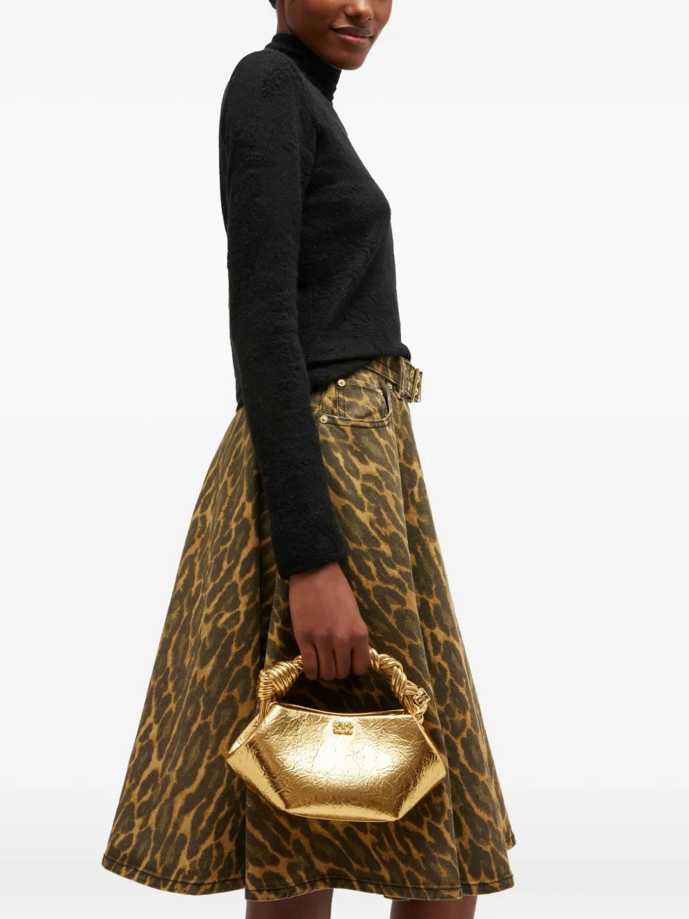 GANNI Shopper met gedraaide handgreep - Goud