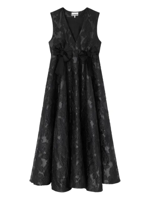 GANNI floral bow midi dress