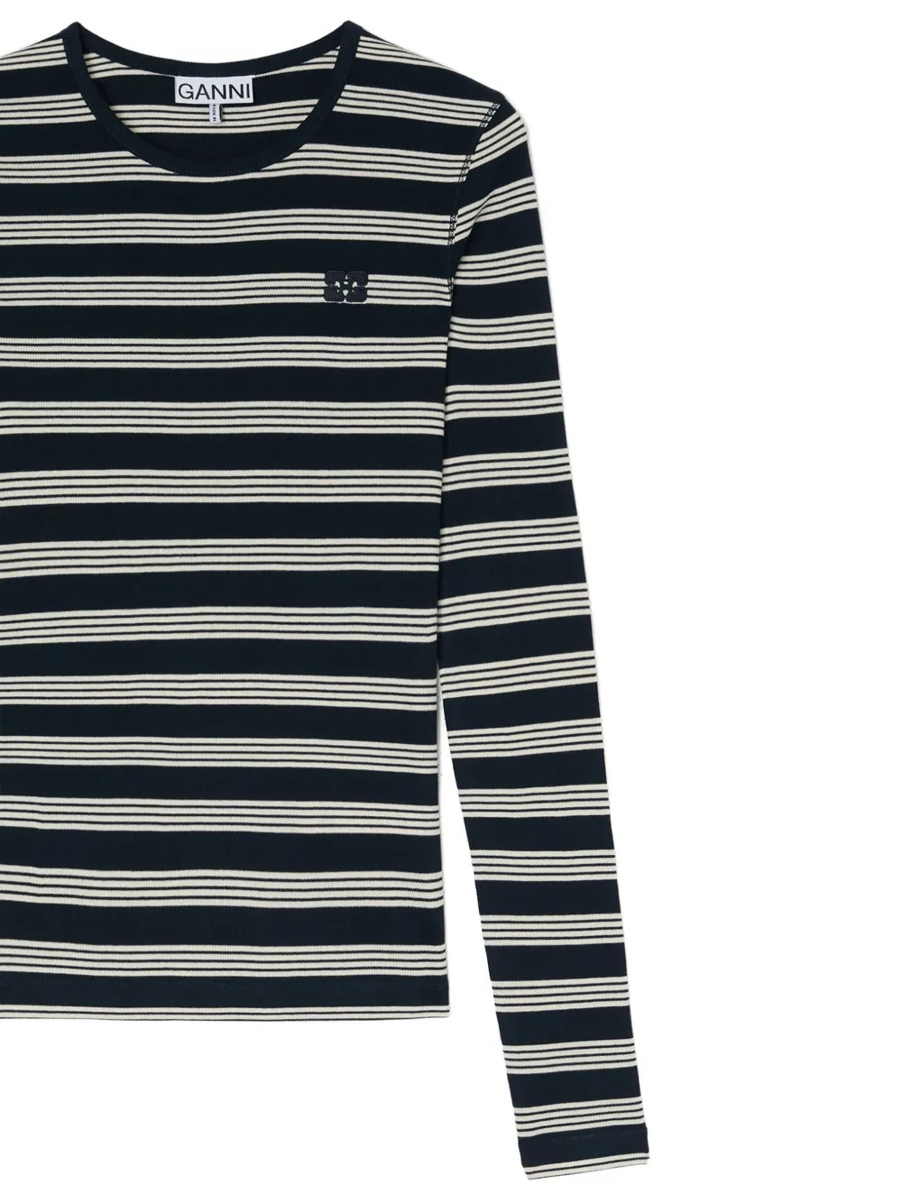 GANNI T-shirt met geborduurd logo Blauw