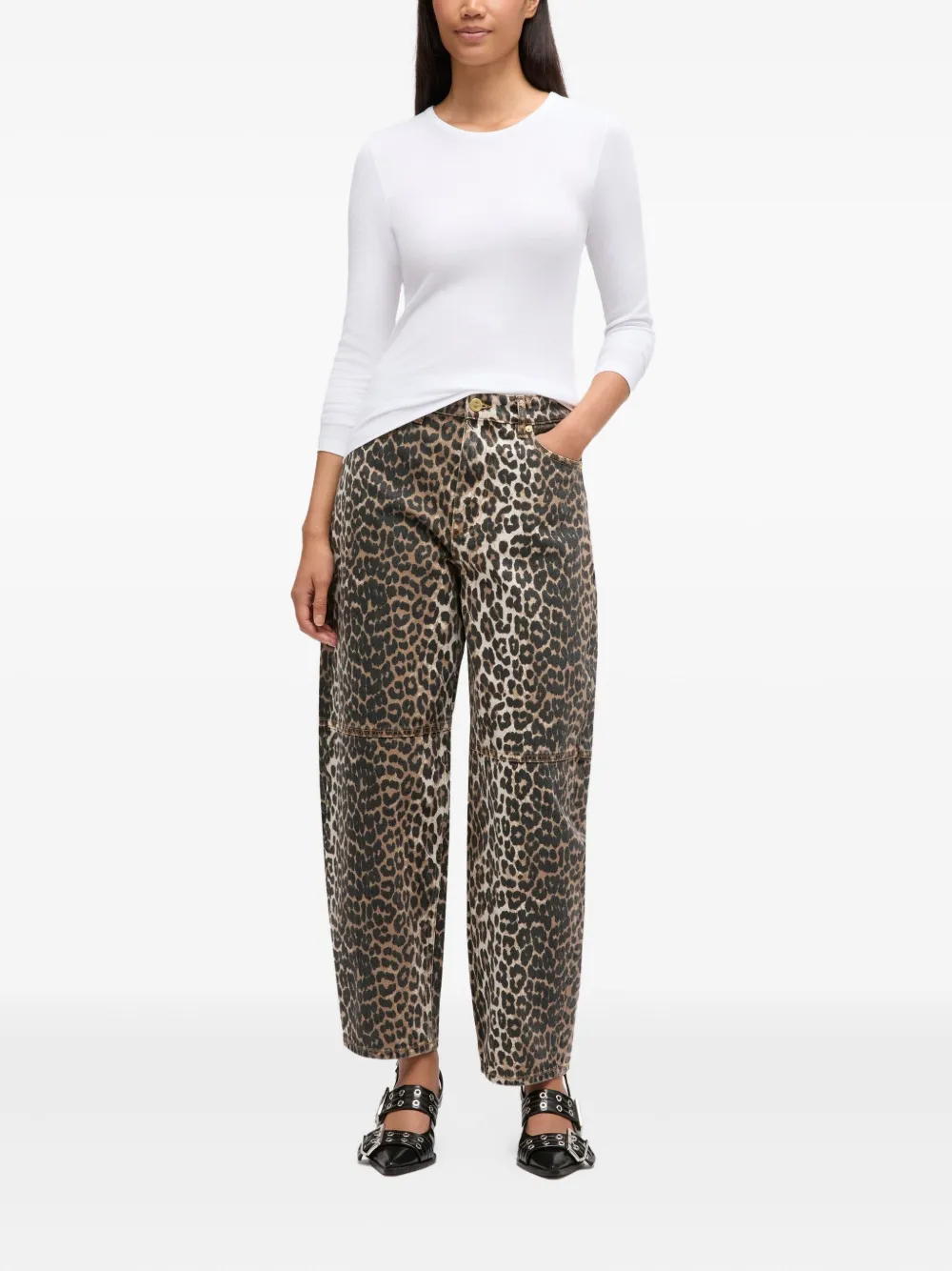 GANNI T-shirt met lange mouwen Wit