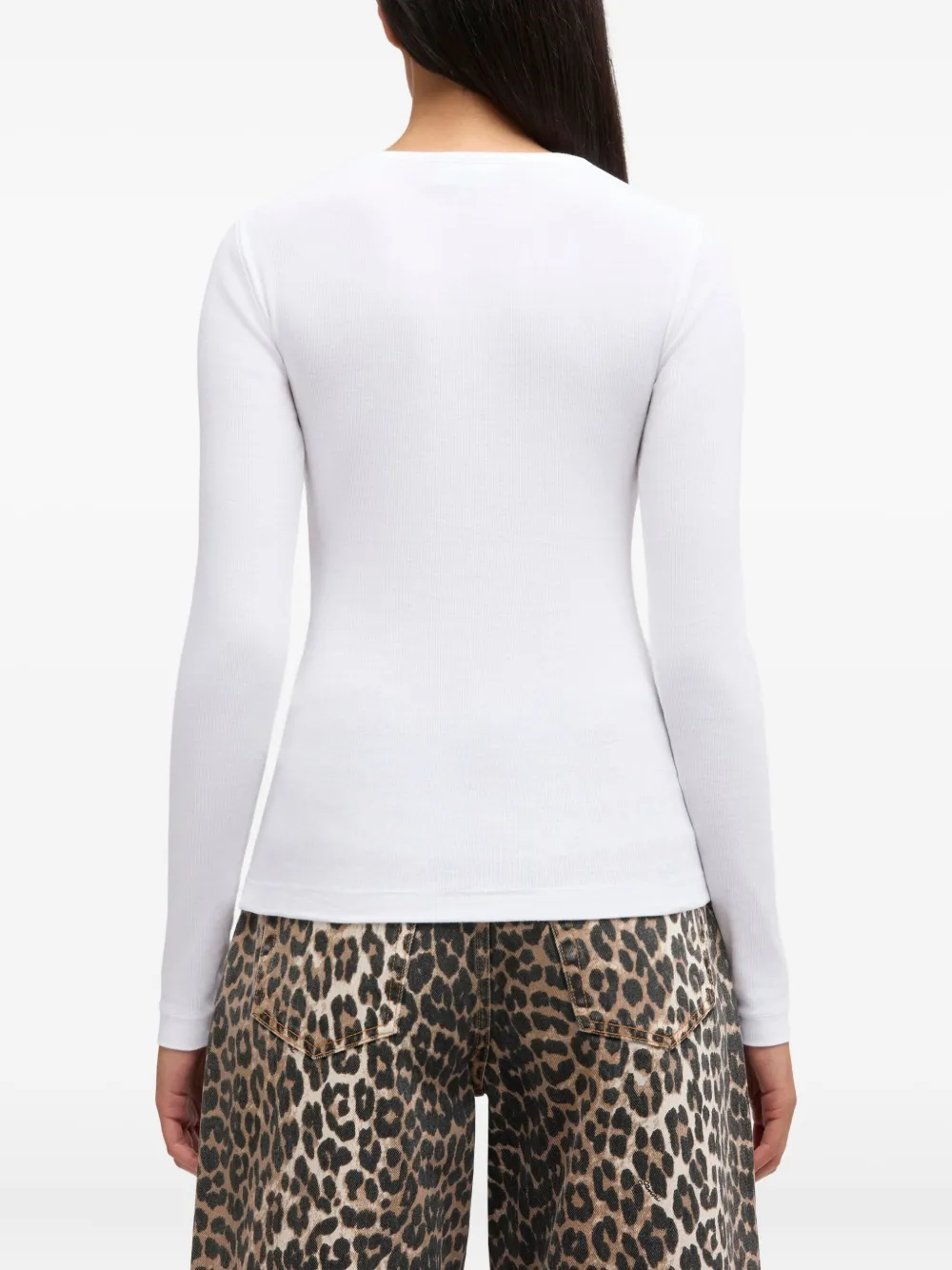 GANNI T-shirt met lange mouwen Wit