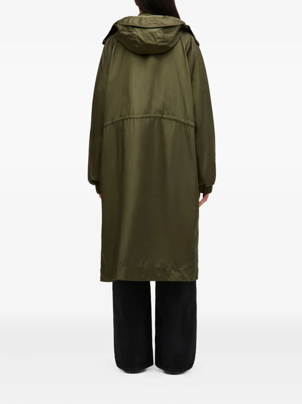 GANNI Jas met capuchon en logopatch Groen