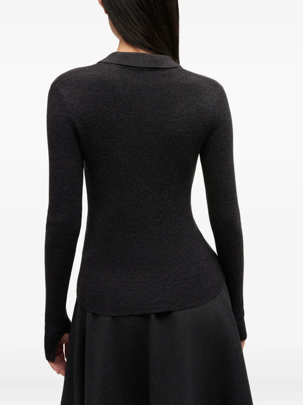 GANNI Poloshirt met kraag met knopen Grijs