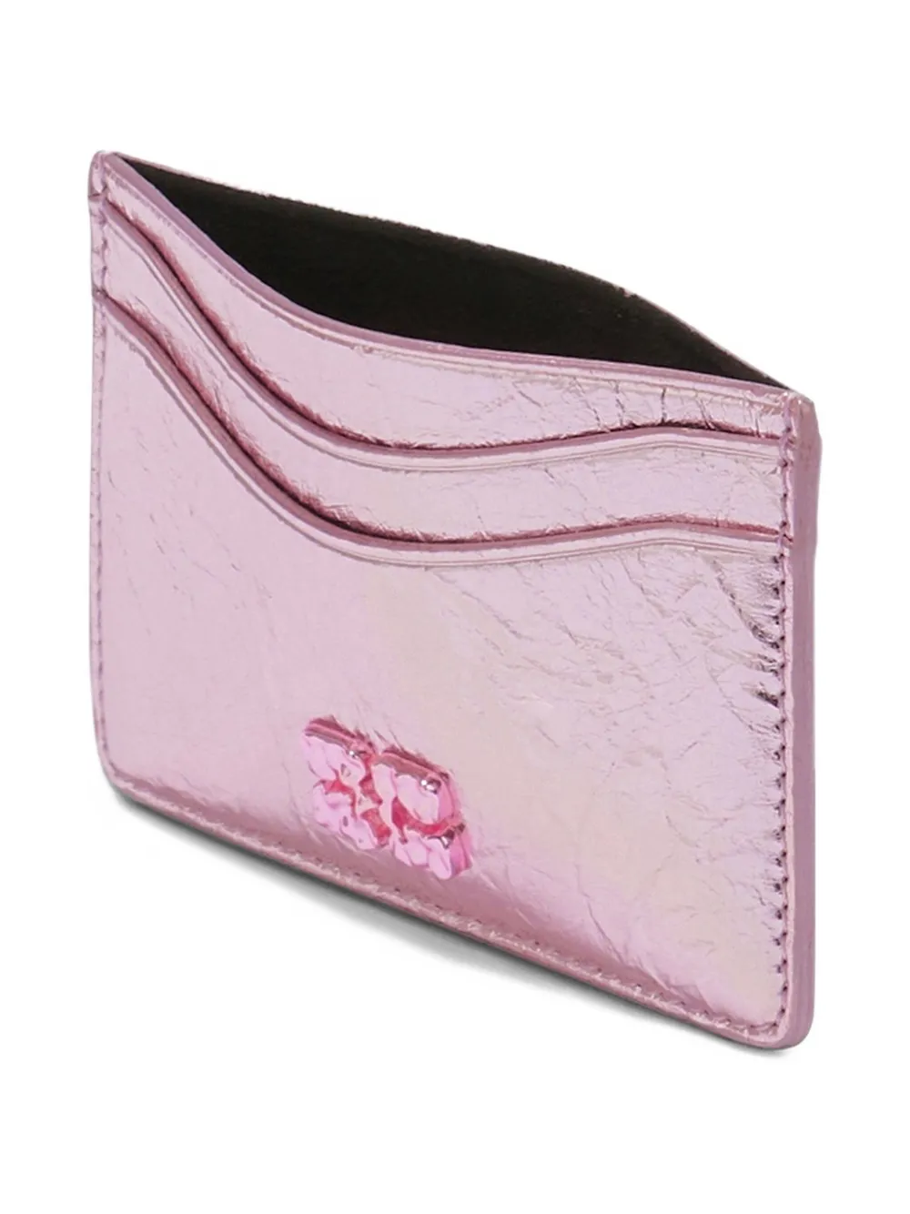Ganni Logo Cardholder In Pink