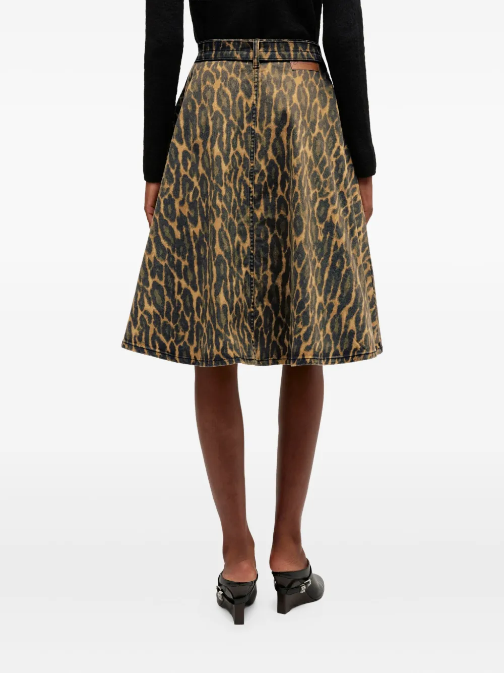 GANNI Midi-rok met luipaardprint Groen