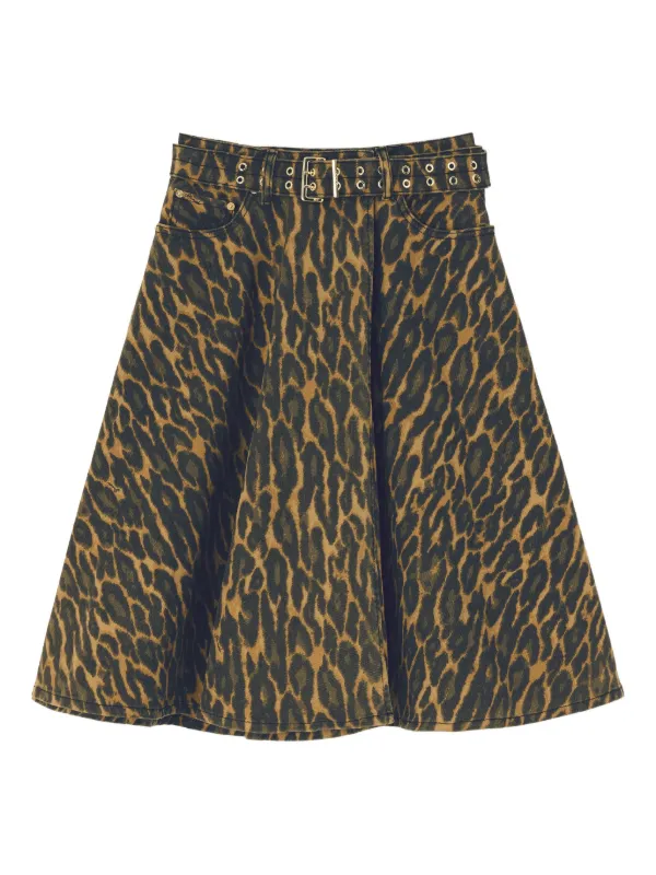 ganni green leopard dress Ganni Green Leopard Print Dress, IT34 - BOPF main image 0