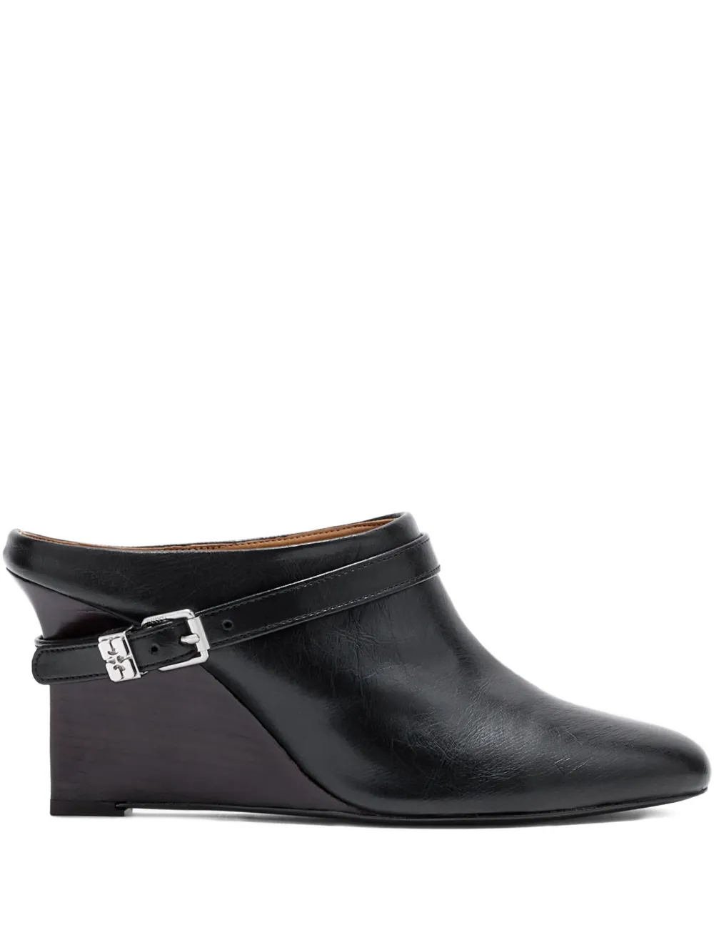 GANNI Mules con zeppa - Nero
