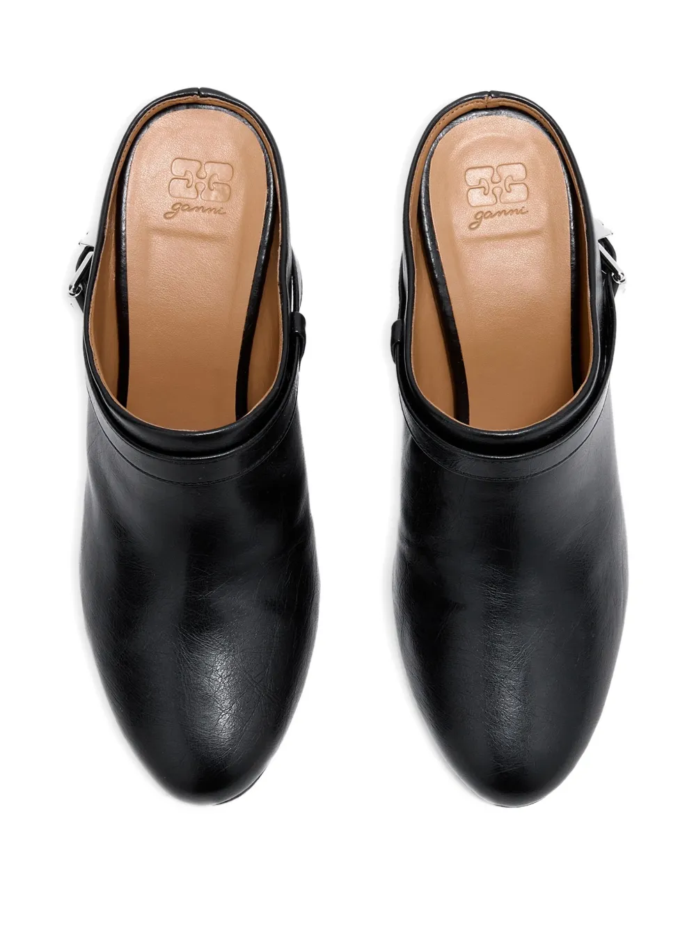 GANNI Buckle muiltjes met sleehak Zwart