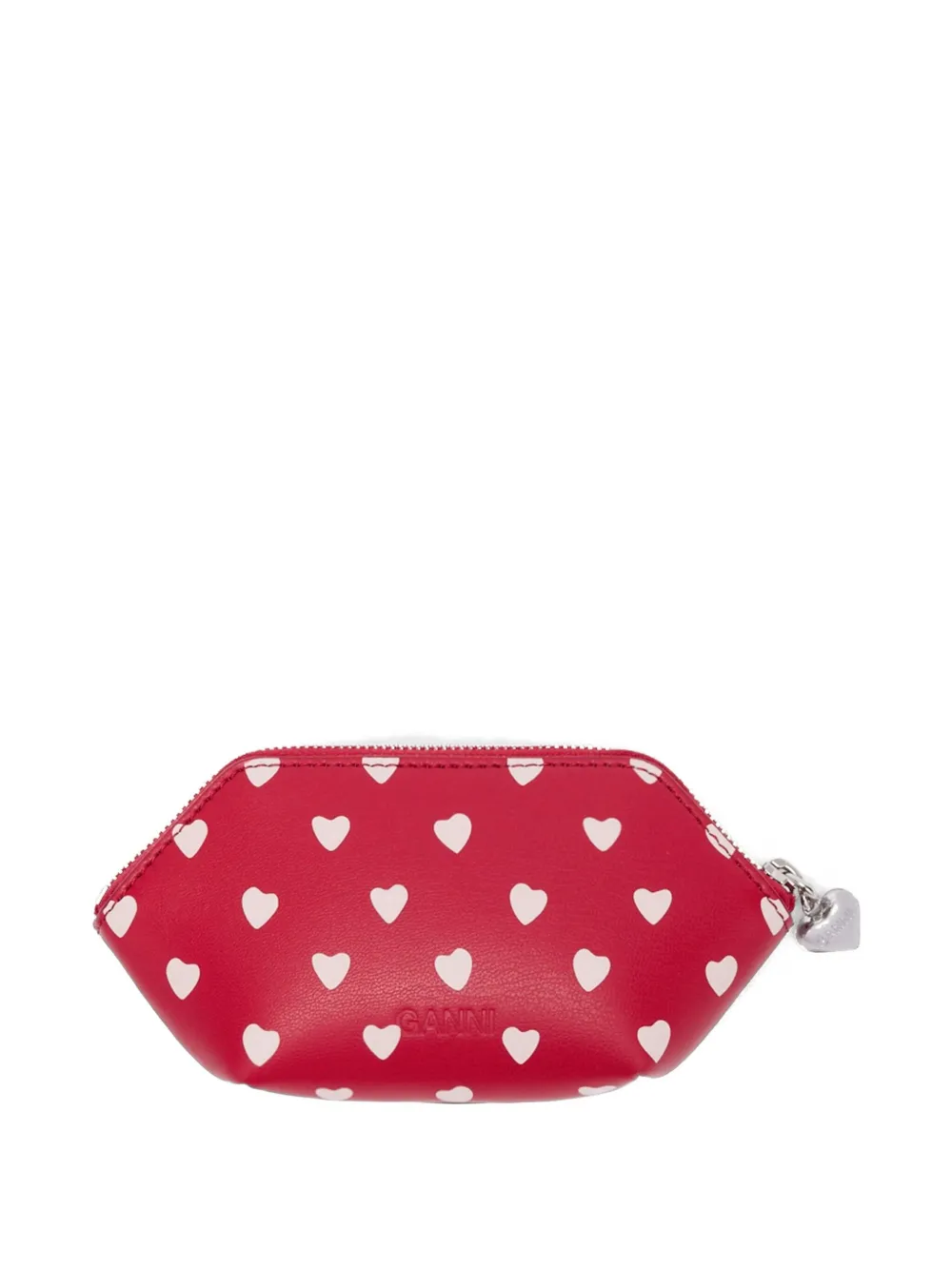 GANNI Portemonnee met hartprint en rits - Rood