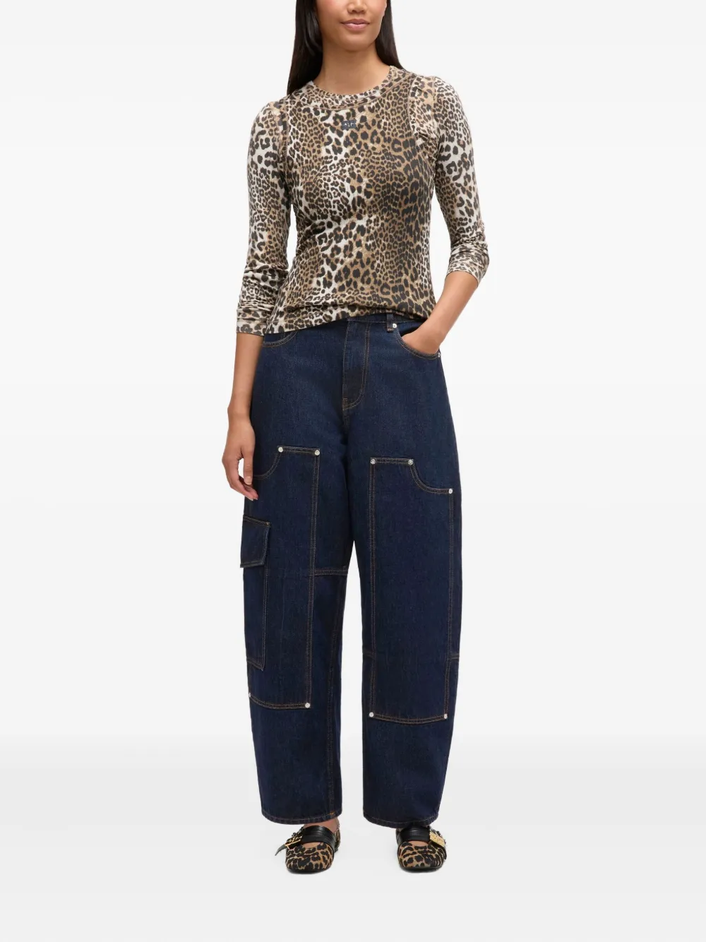 GANNI Cargo jeans - Blauw