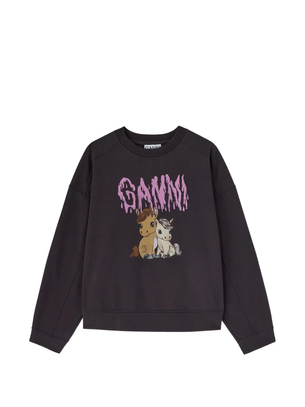 GANNI Felpa con grafica - Grigio