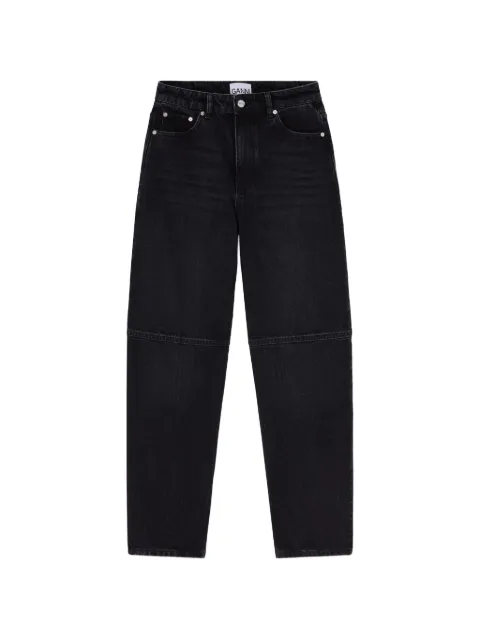 GANNI stary jeans in black rigid denim