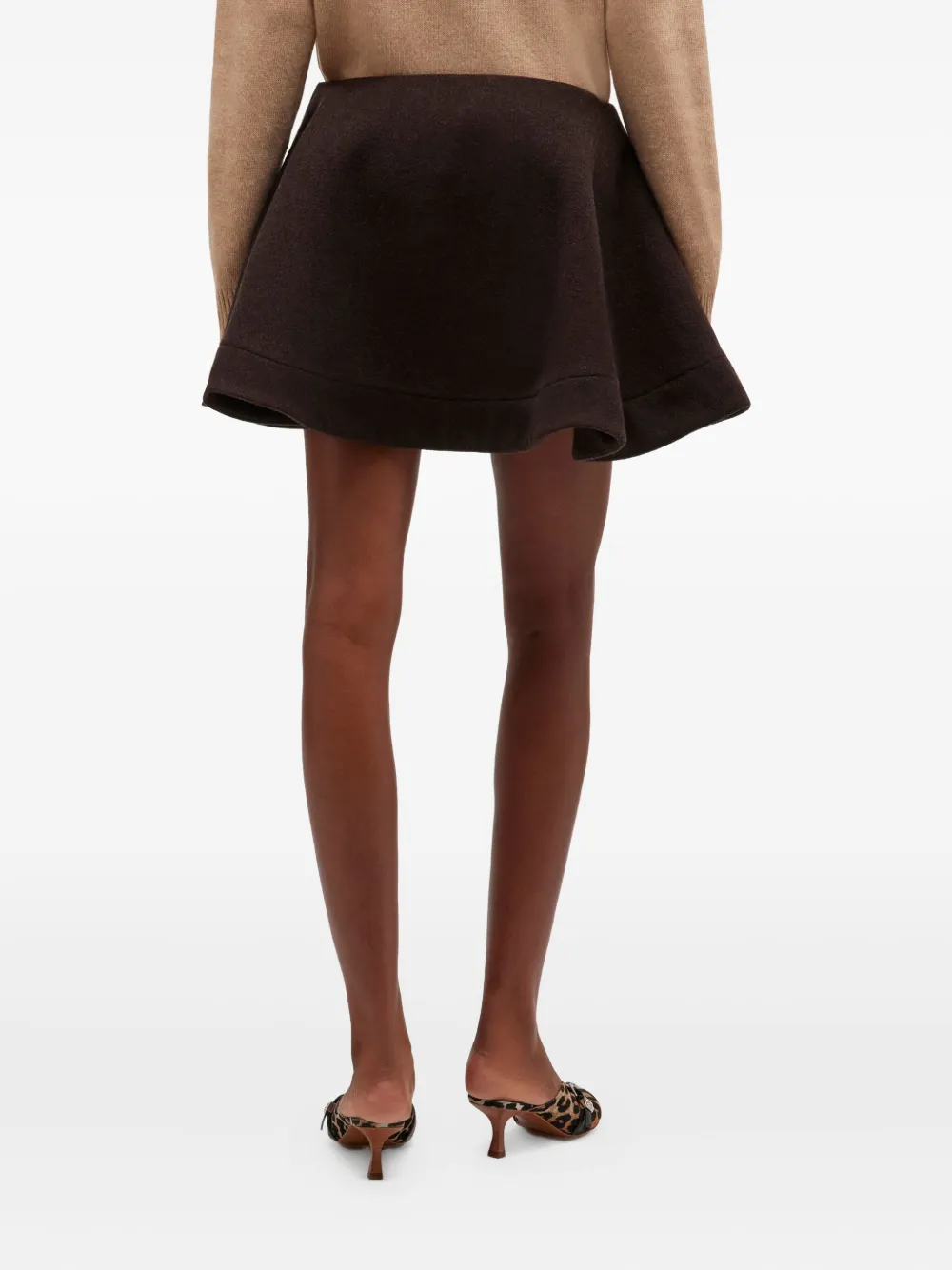 Ganni Flared Skirt In Brown