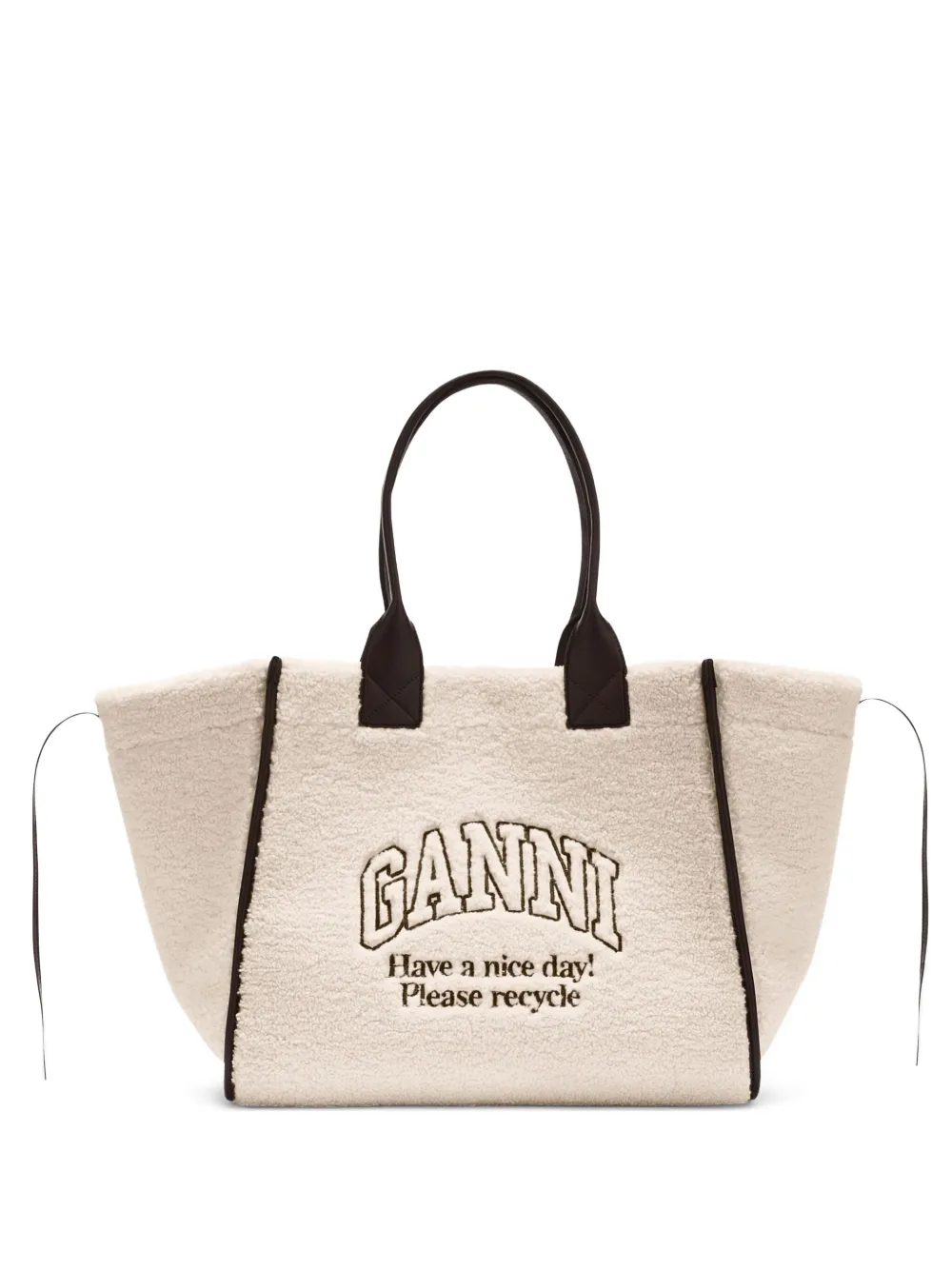GANNI Borsa tote con logo - Toni neutri