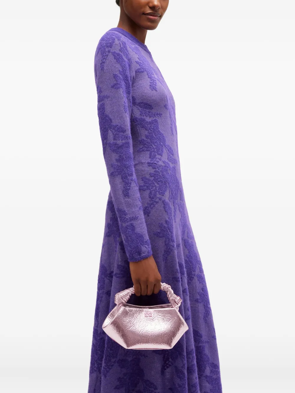 GANNI Shopper met logo - Roze