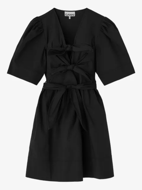 GANNI mini bow belted dress