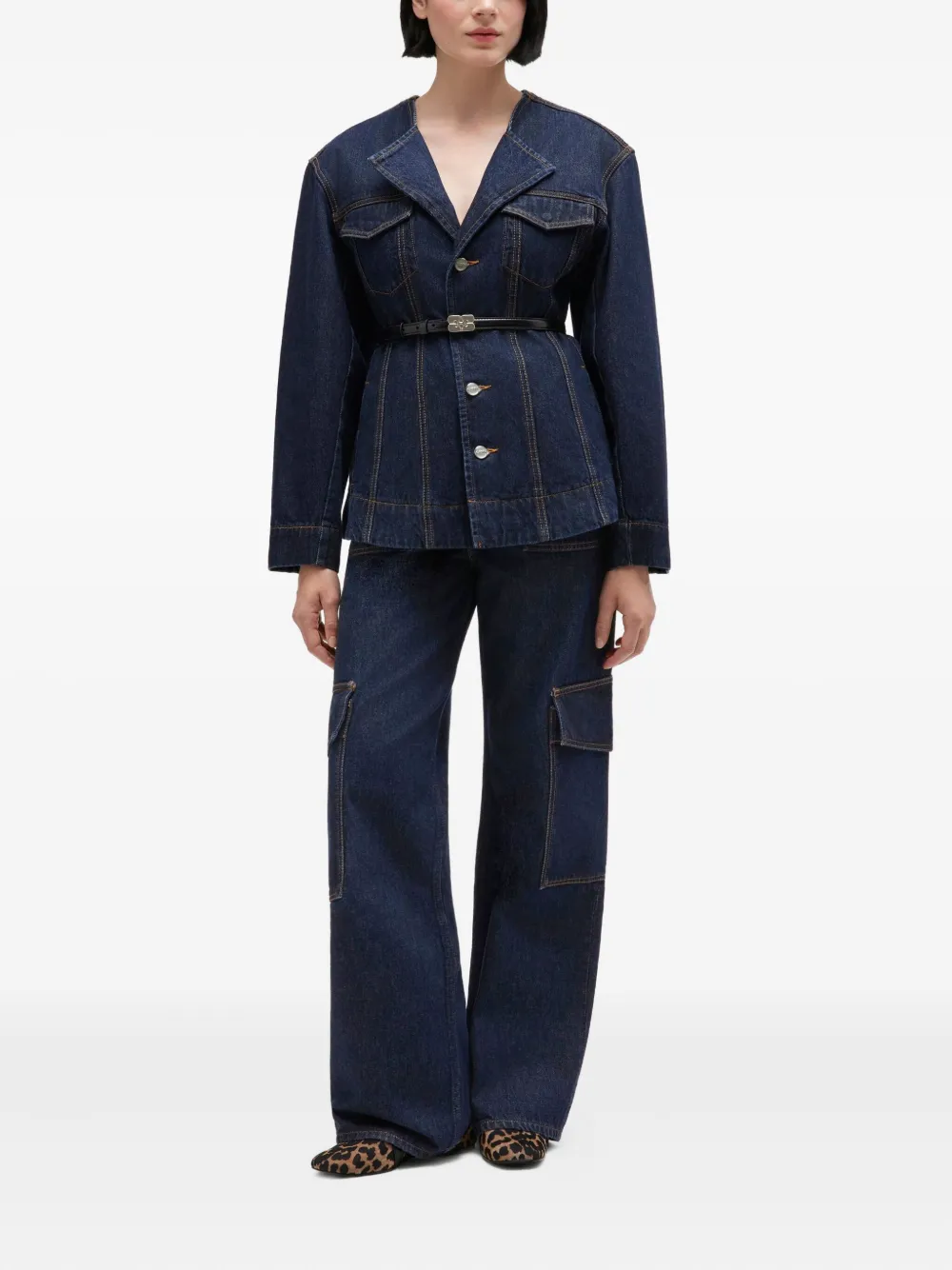 GANNI Jeans met zakdetail - Blauw