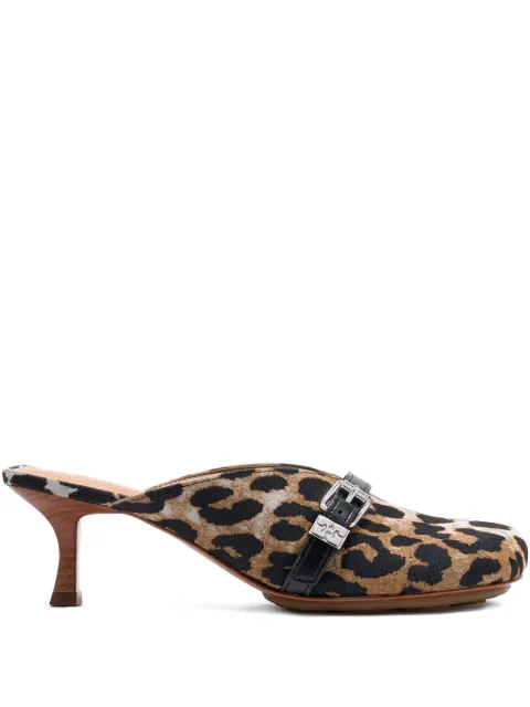 GANNI leopardmönstrade slip-ons med spänne