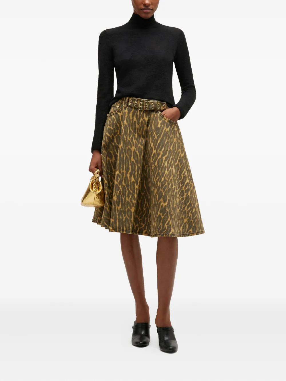 GANNI Trui met hoge hals en knopen Zwart