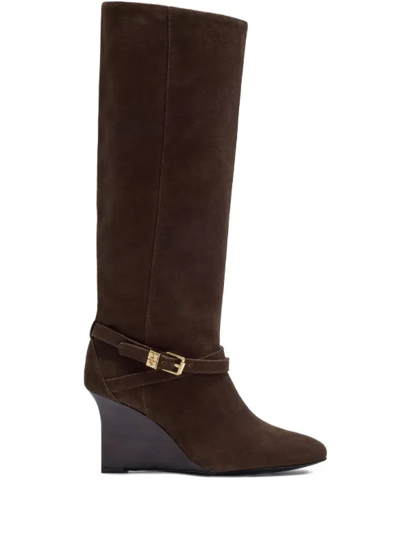 Ganni Kat High Boots in Brown Suede