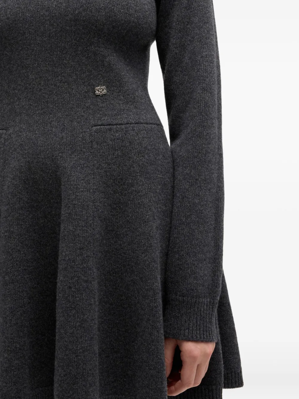 GANNI Mini-jurk met lange mouwen Grijs