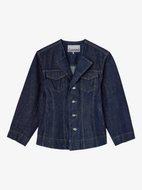 GANNI dark rinse denim blazer