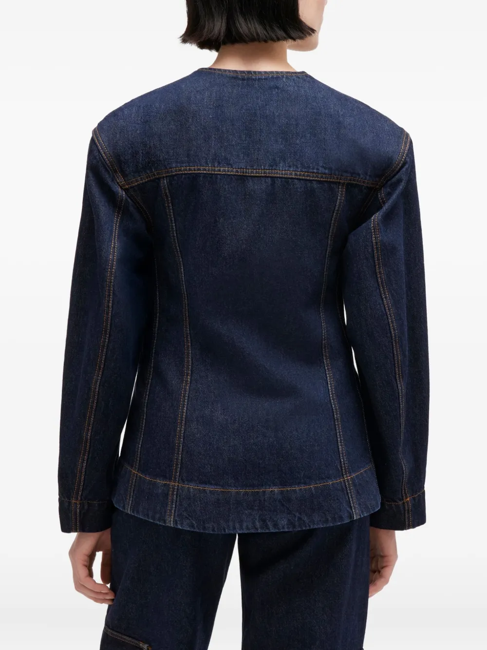 GANNI Denim blazer Blauw