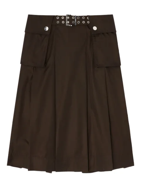 GANNI Belted pocket midi skirt