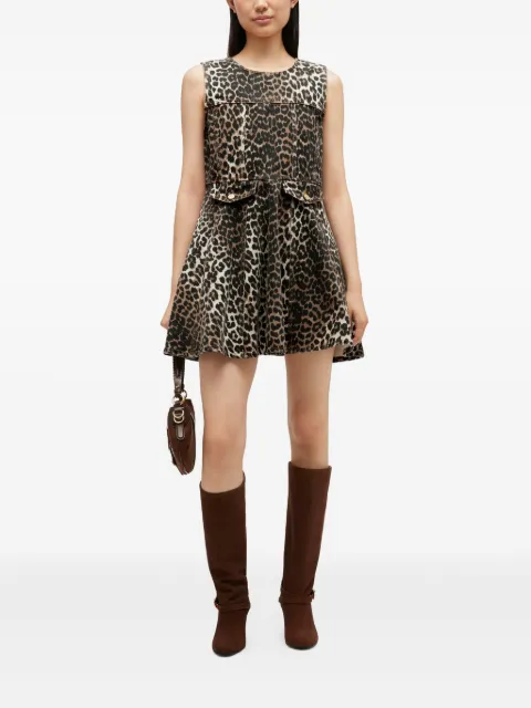 GANNI pocket leopard-print mini dress