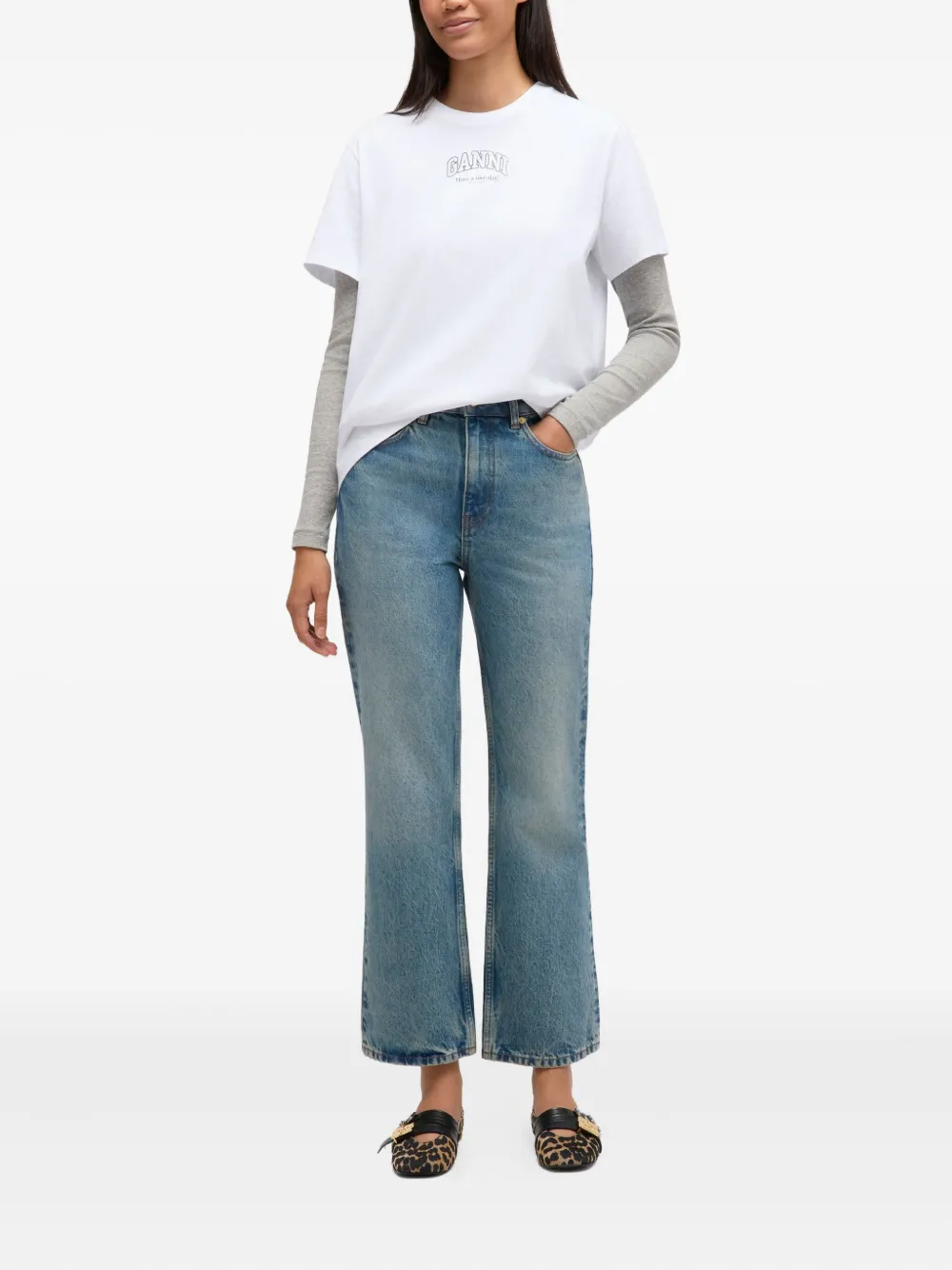 GANNI Denim jack met vijf zakken - Blauw