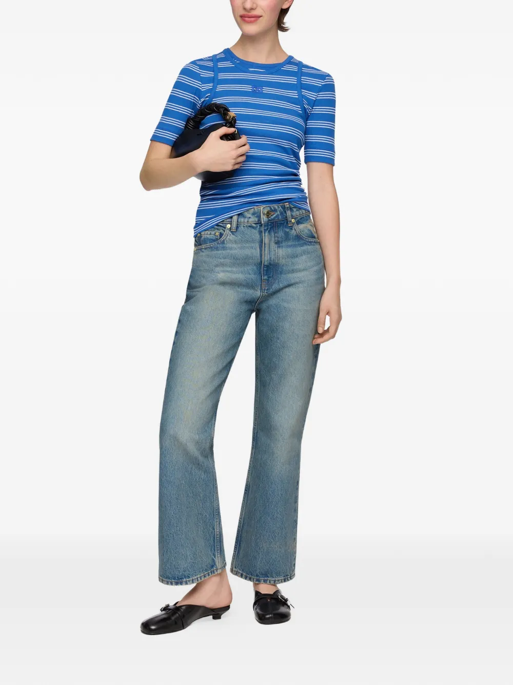 GANNI Betzy cropped jeans Blauw