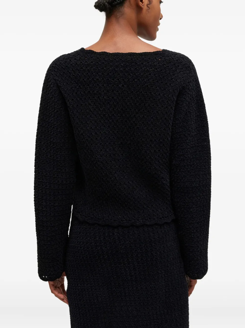 Ganni Button-fastening Pocket Cardigan In Black