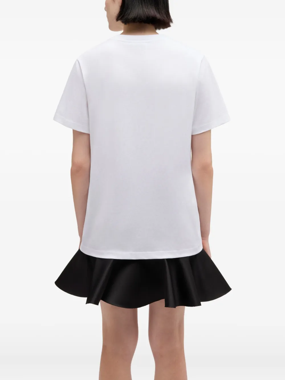 Ganni Graphic Print Relaxed Fit Short Sleeve Top In White