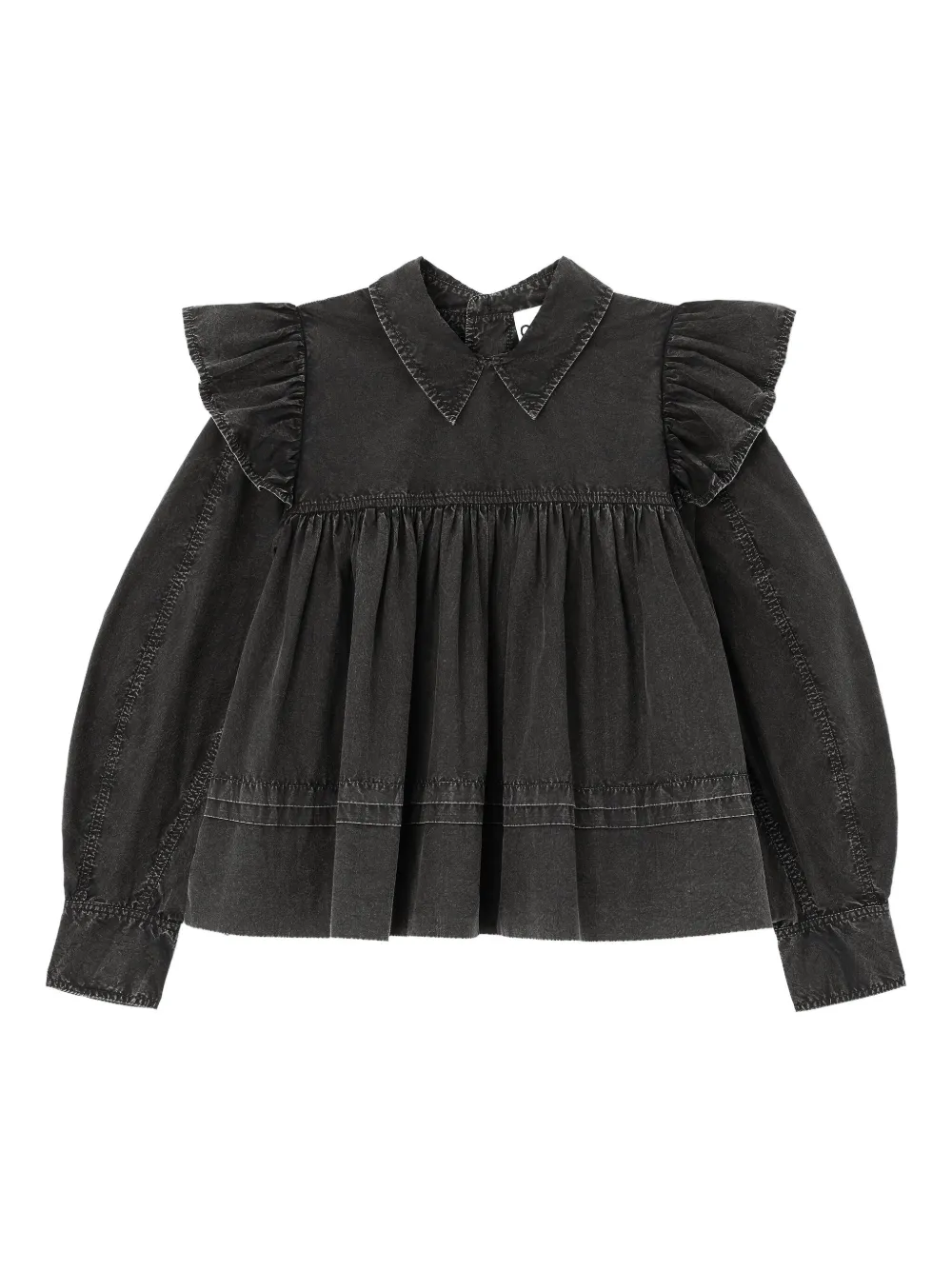 GANNI Blusa con ruches - Nero