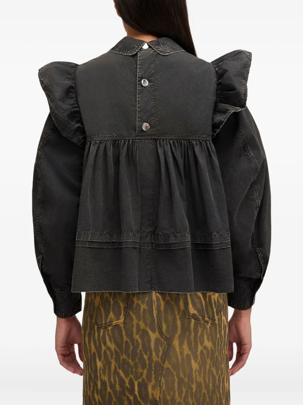 GANNI Blouse met polokraag Zwart