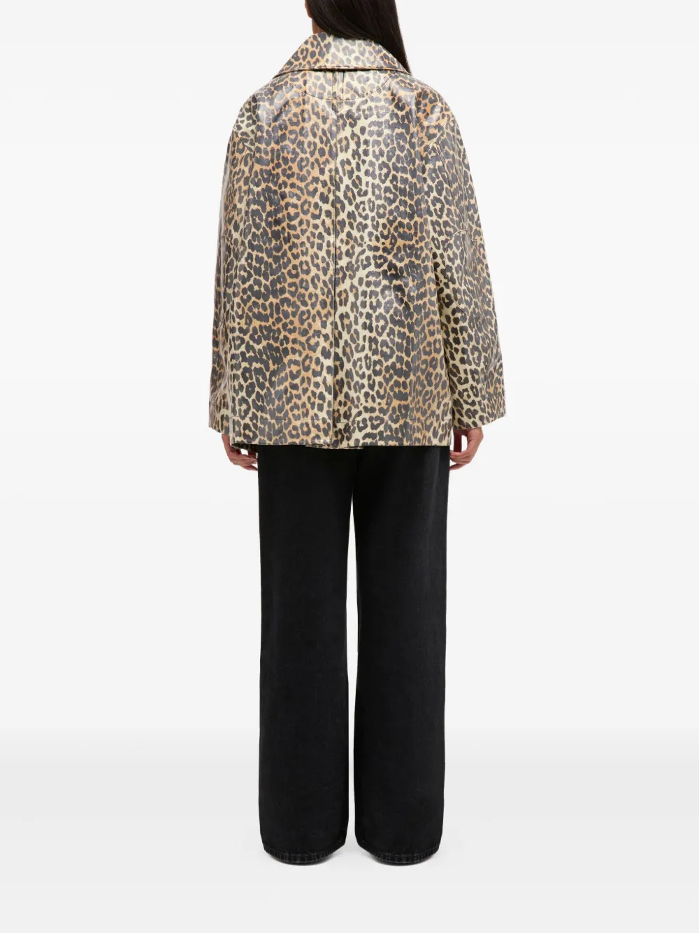 GANNI Jack met luipaardprint Beige