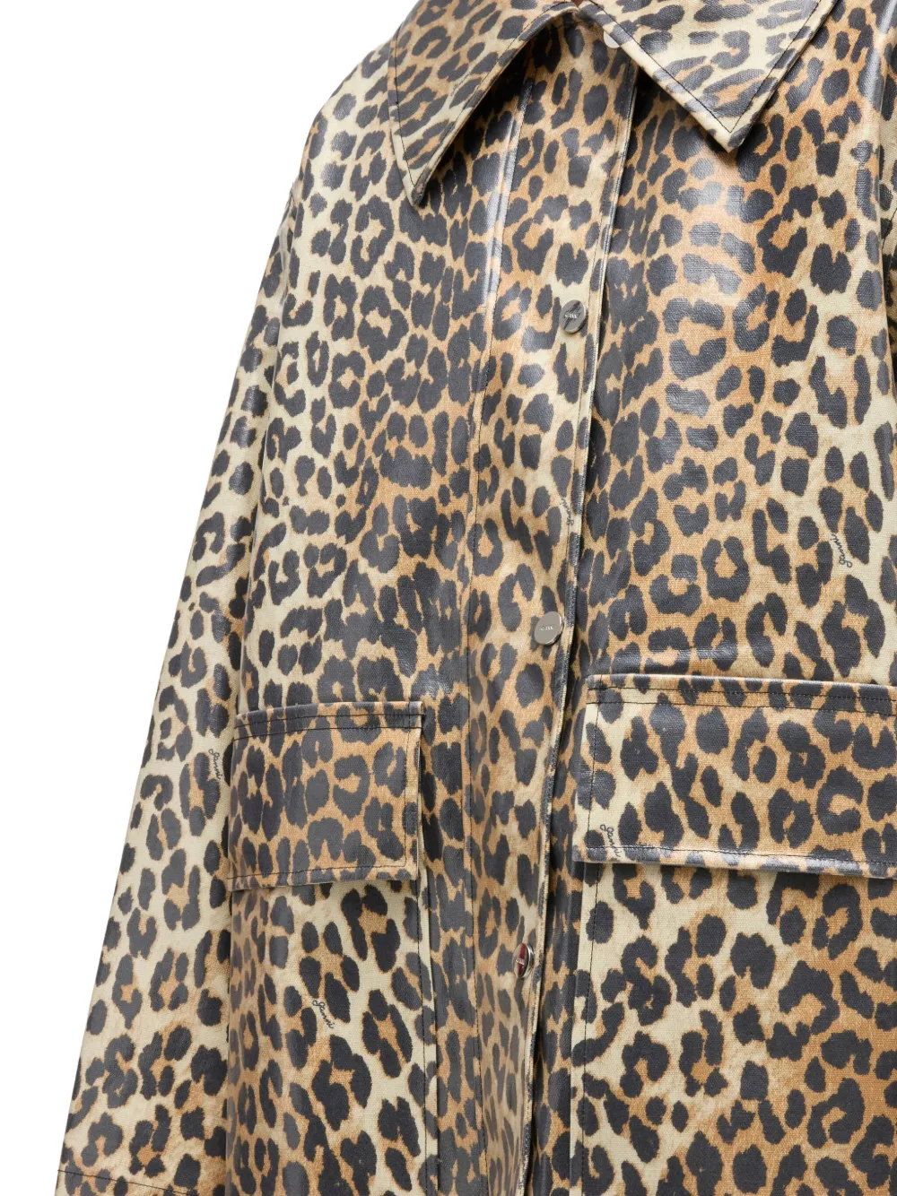 GANNI Jack met luipaardprint Beige