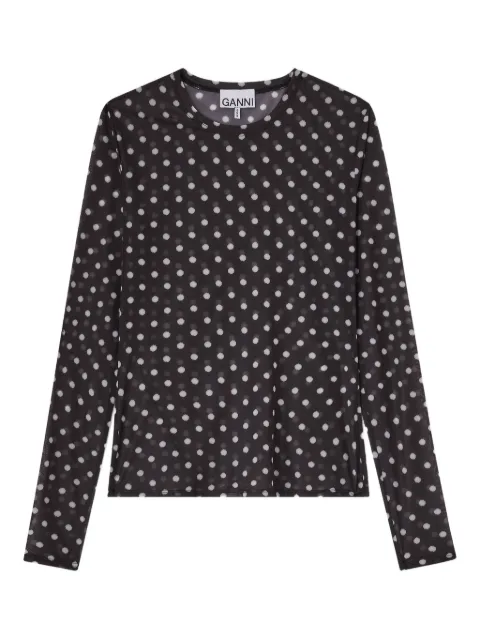 GANNI polka-dot top