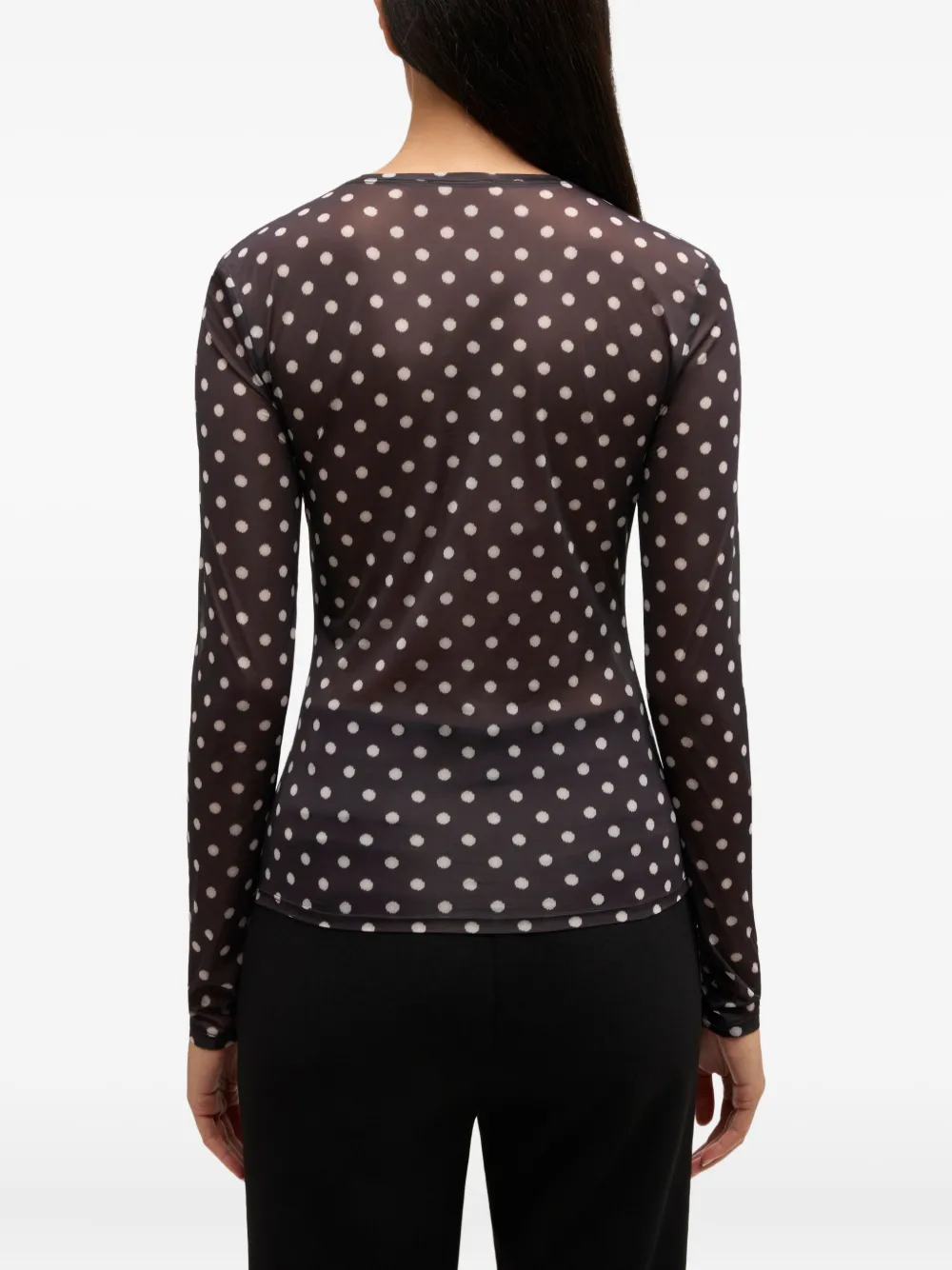 Ganni Polka-dot Top In Black