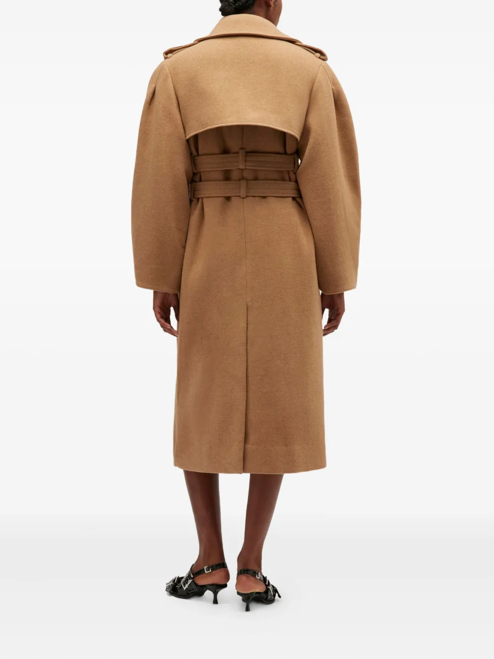 GANNI Trenchcoat met ceintuur Bruin