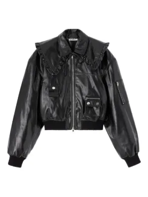 GANNI ラッフルカラー ジャケット | ブラック | FARFETCH JP