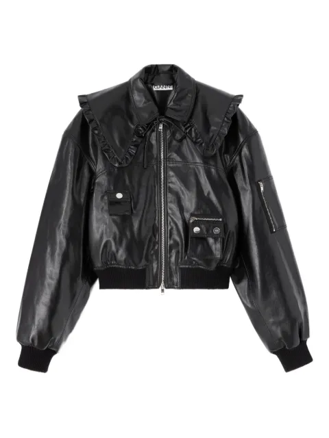 GANNI veste à col volanté