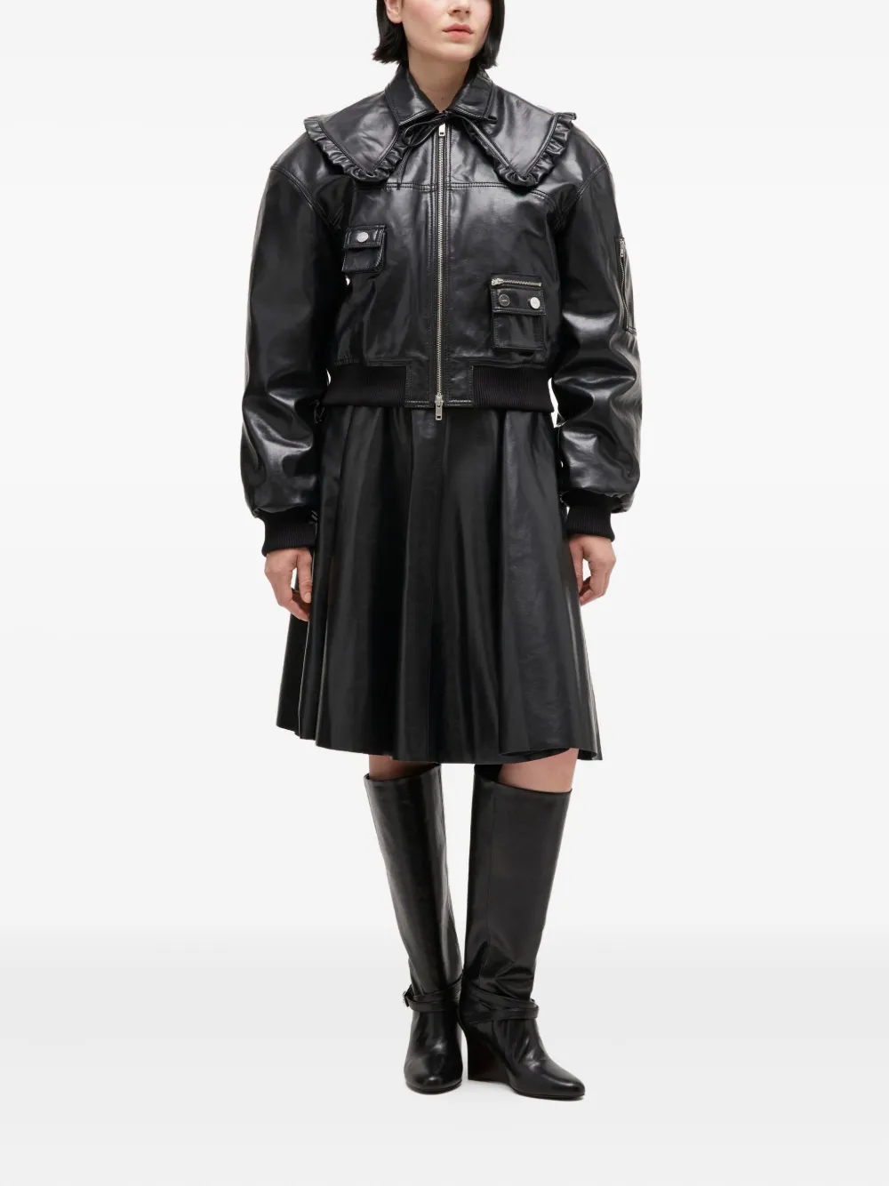 GANNI ラッフルカラー ジャケット | ブラック | FARFETCH JP
