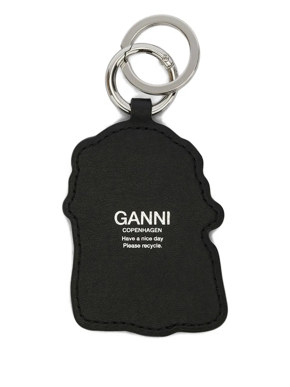 Ganni Dog Bow Keyring In White