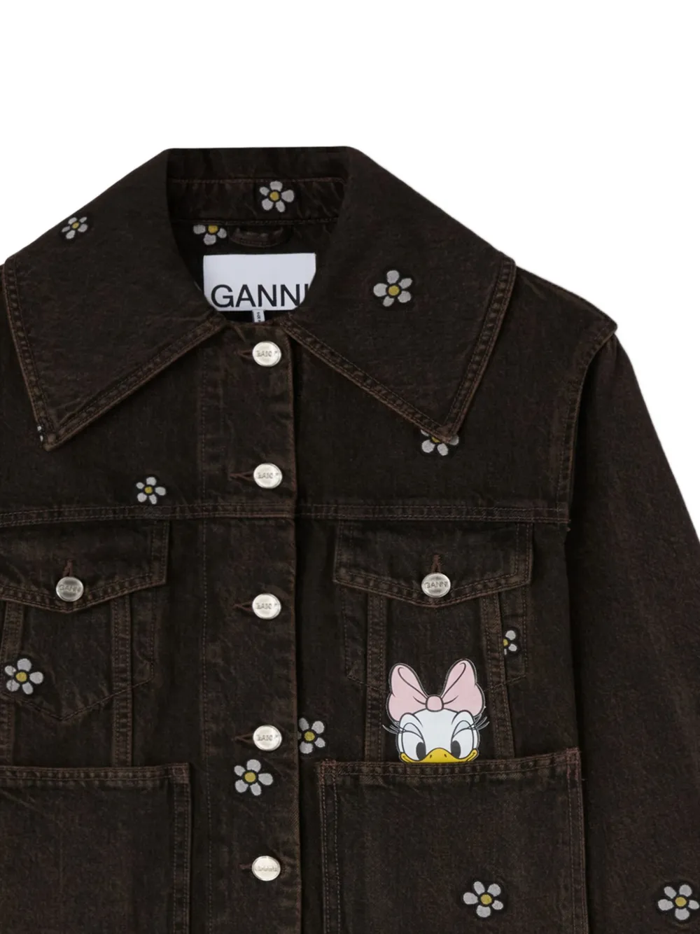 GANNI x Disney jack met bloemenpatch Zwart
