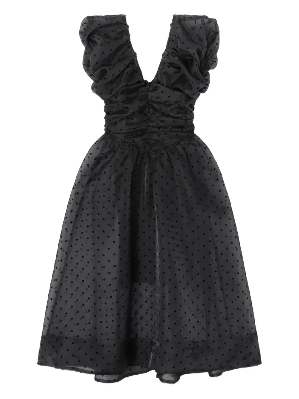 ganni technical organza dress Ganni Technical Organza Corset Dress In Black - 30% Off