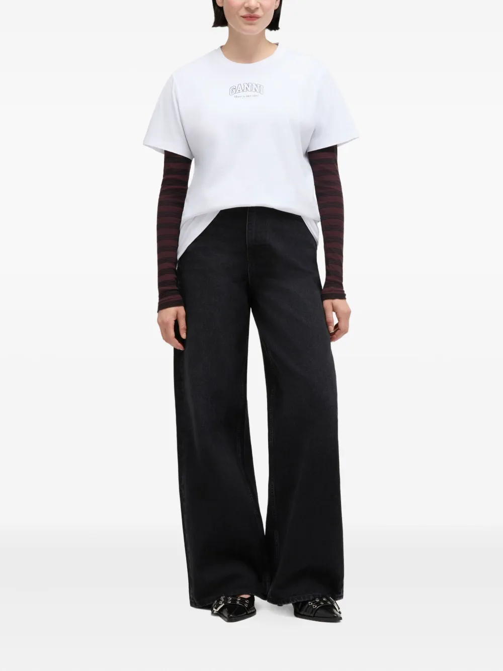 GANNI Jeans met vijf zakken - Zwart