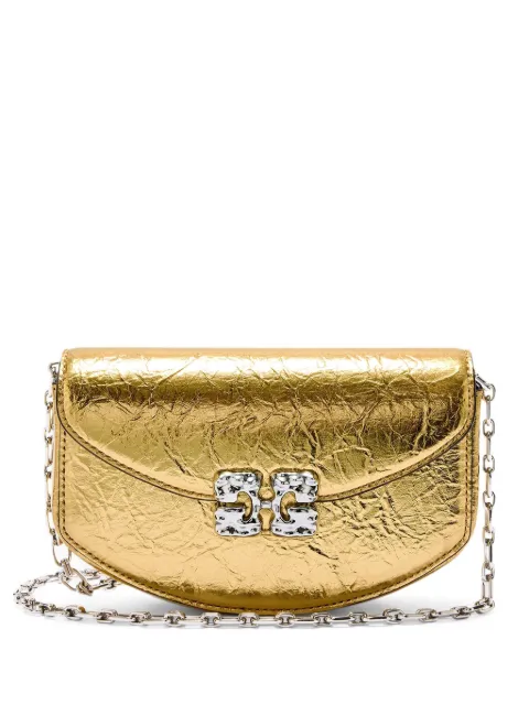 GANNI bolsa crossbody con placa del logo